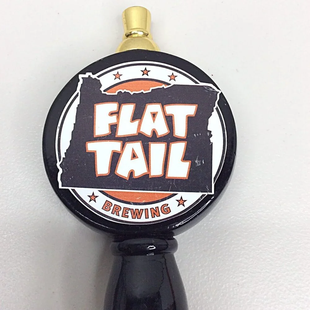 Flat Tail Brewing Tap‎ Handle RARE Corvallis Oregon Black Gold Beer Breweriana